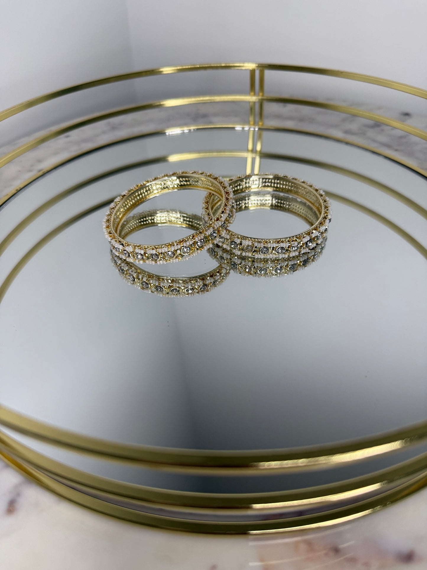 Kundan Pearl Bangles