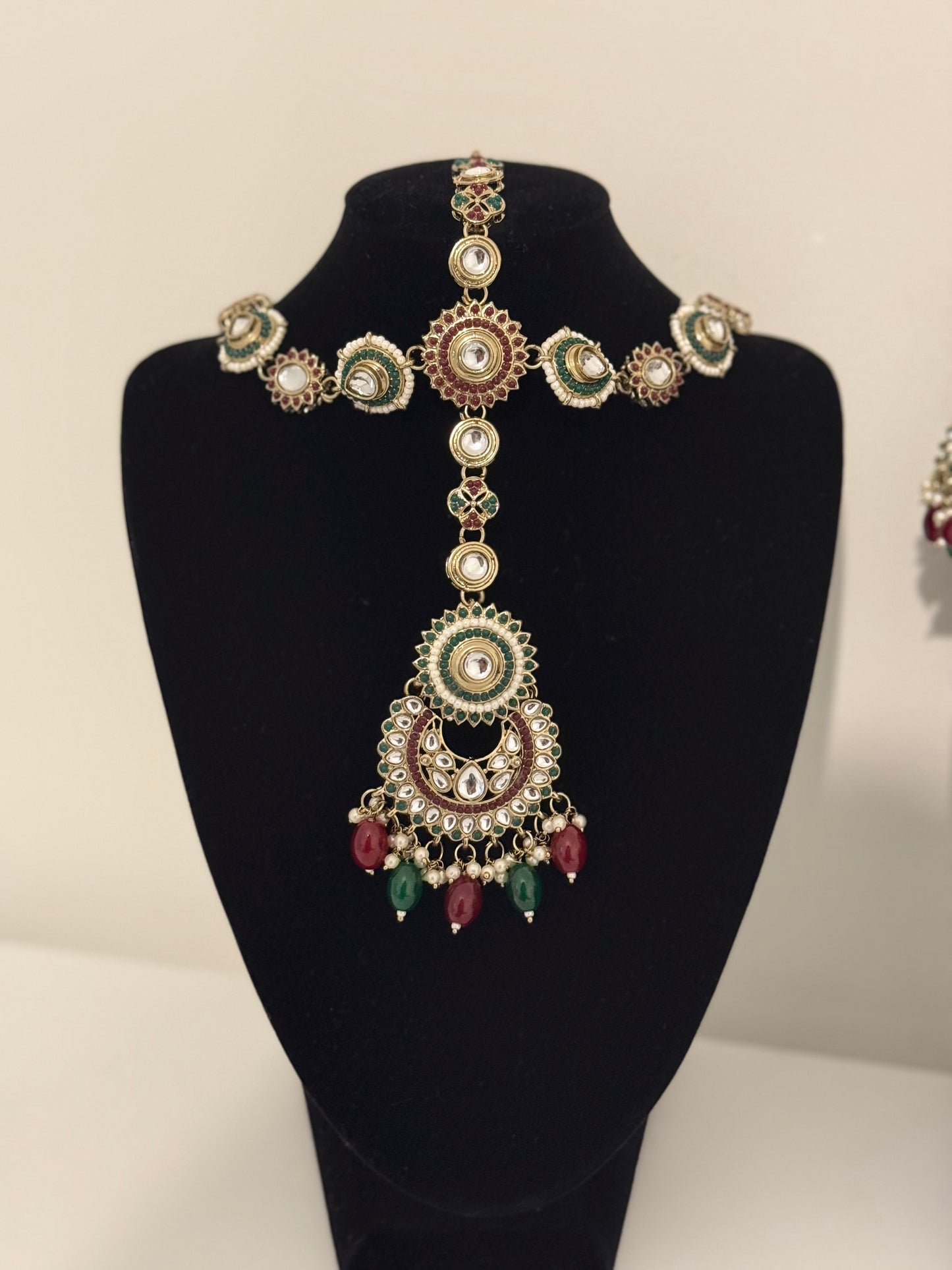 Kundan Collection Semi Bridal GOLD, GREEN, SILVER and RED Set