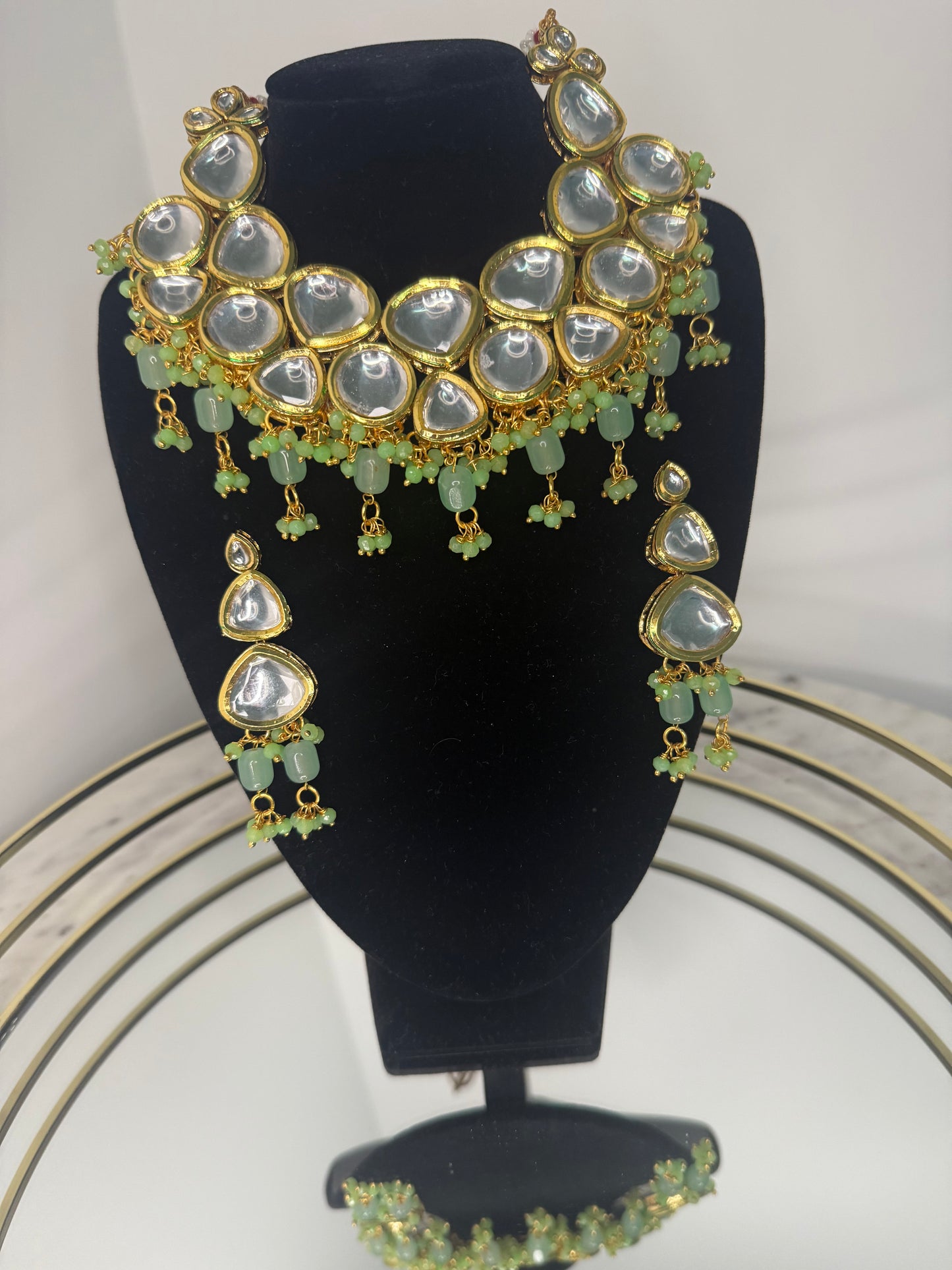 ‘Jasmine’ green Kundan Set