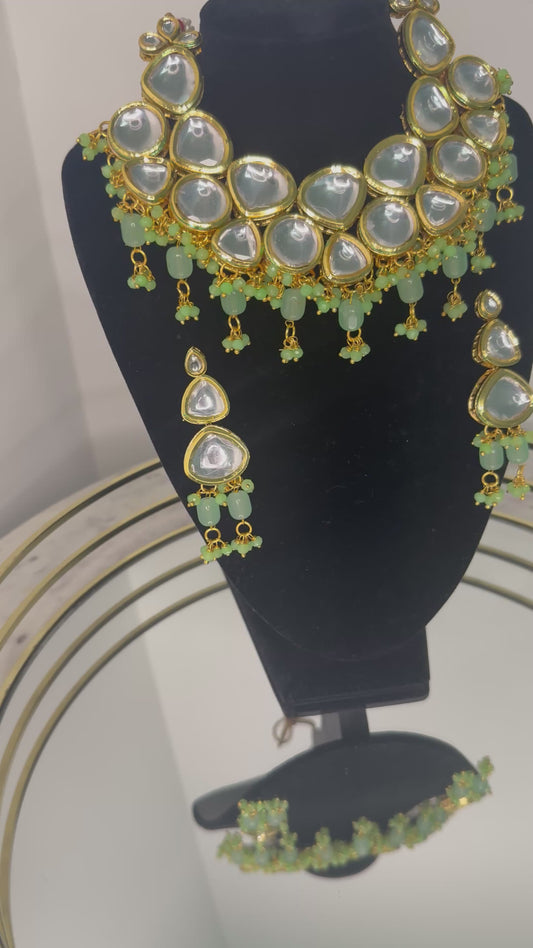 ‘Jasmine’ green Kundan Set